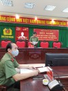 Đ/c Võ Đức Nguyện, Giám đốc CA tỉnh Bình Định tham luận tại Hội nghị.