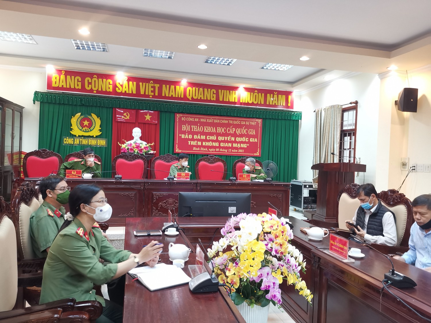 Dự Hội thảo tại điểm cầu Công an tỉnh Bình Định.