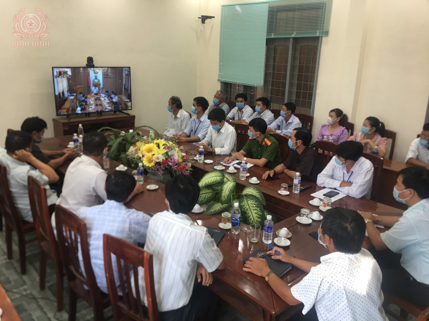 Hội nghị truyền hình trực tuyến về công tác phòng chống dịch Covid-19 - điểm cầu tại xã Cát Khánh- Phù Cát .