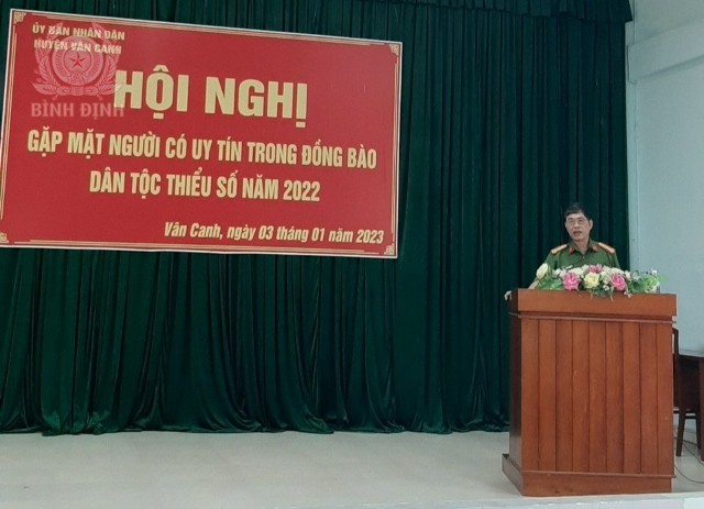 Đồng chí Đại tá Nguyễn Đức Nam – PGĐ Công an tỉnh phát biểu tại Hôi nghị