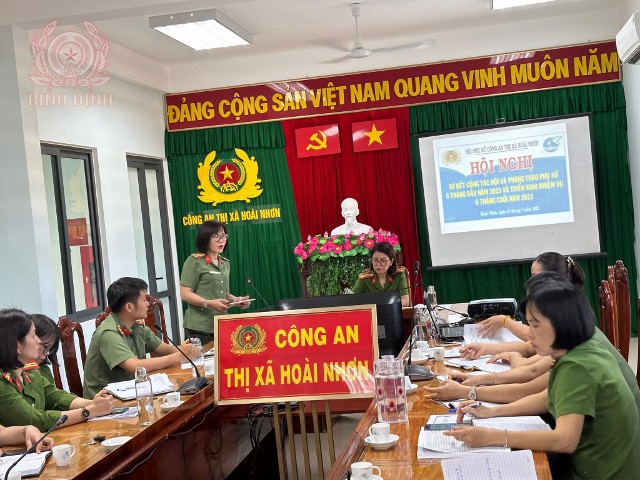 Hội Phụ nữ Công an thị xã Hoài Nhơn tổ chức Hội nghị sơ kết công tác 6 tháng đầu năm và triển khai nhiệm vụ 6 tháng cuối năm 2023.