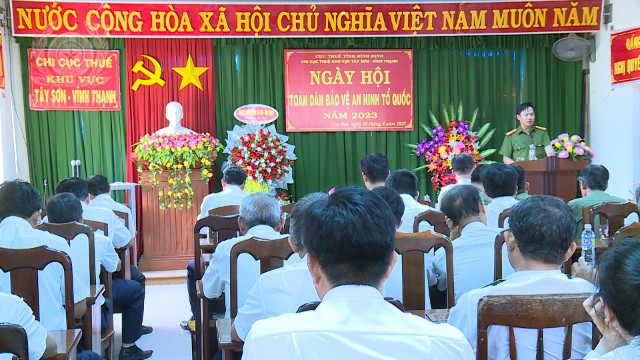 Chi cục thuế khu vục Tây Sơn - Vĩnh Thạnh tổ chức ngày toàn dân bảo vệ an ninh tổ quốc năm 2023.