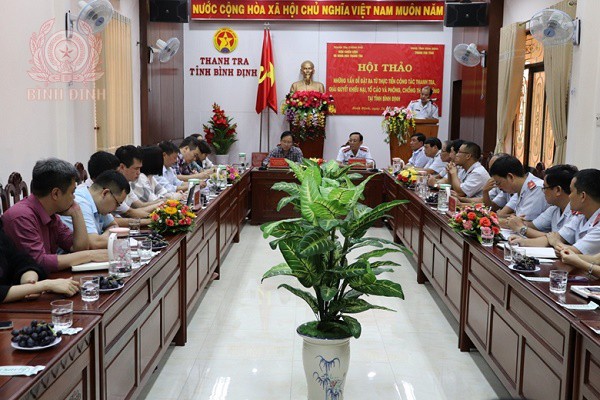 Hội thảo khoa học “Những vấn đề đặt ra từ thực tiễn công tác thanh tra, giải quyết khiếu nại, tố cáo và phòng, chống tham nhũng tại tỉnh Bình Định” do Thanh tra tỉnh tổ chức.