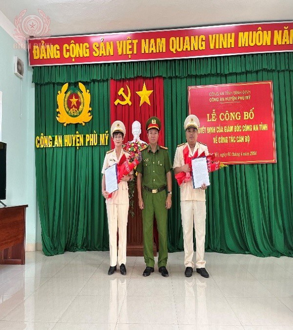 Công an huyện Phù Mỹ thực hiện công tác luân chuyển cán bộ lãnh đạo, chỉ huy trong Công an nhân dân.