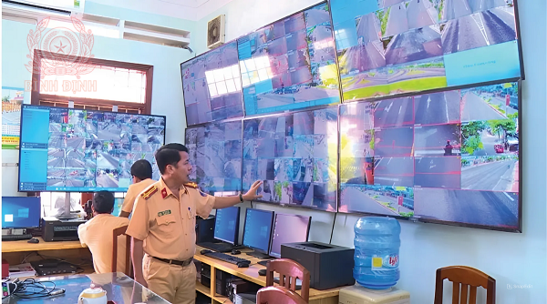 Hệ thống camera giám sát tại Phòng CSGT Công an tỉnh Bình Định.