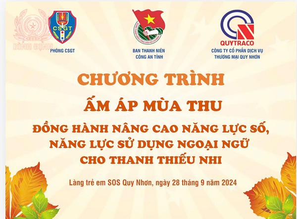 Phòng Cảnh sát giao thông phối hợp tổ chức Chương trình “Ấm áp mùa thu” tại Làng trẻ em SOS Quy Nhơn.