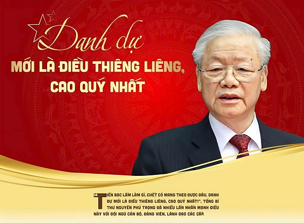 Công an Bình Định khắc ghi lời căn dặn “Danh dự là điều thiêng liêng, cao quý nhất” của cố Tổng Bí thư Nguyễn Phú Trọng.