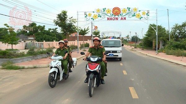 cong an xa nhon an thi xa an nhon tinh binh dinh tuan tra giu gin antt tren dia ban